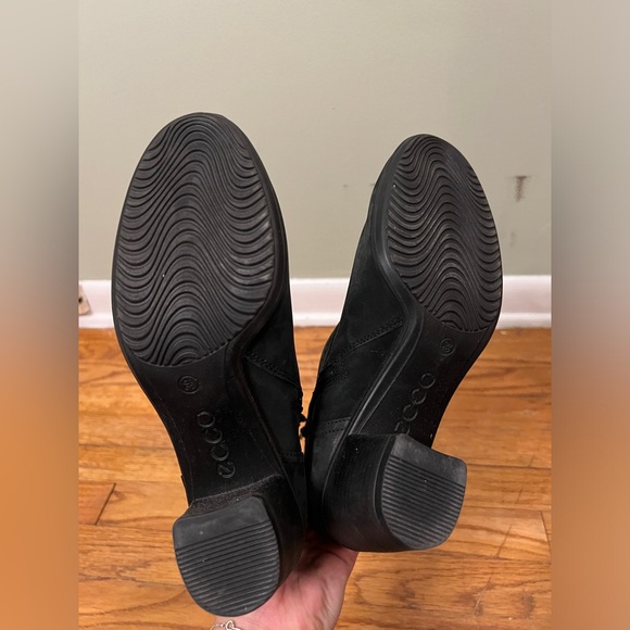 Ecco Leather Ankle Booties Heel Black Women EU 39 Buckle Fall - Picture 6 of 7